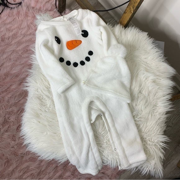 Baby Starters Fleece Cozy Snowman Kids One Piece - Picture 1 of 4